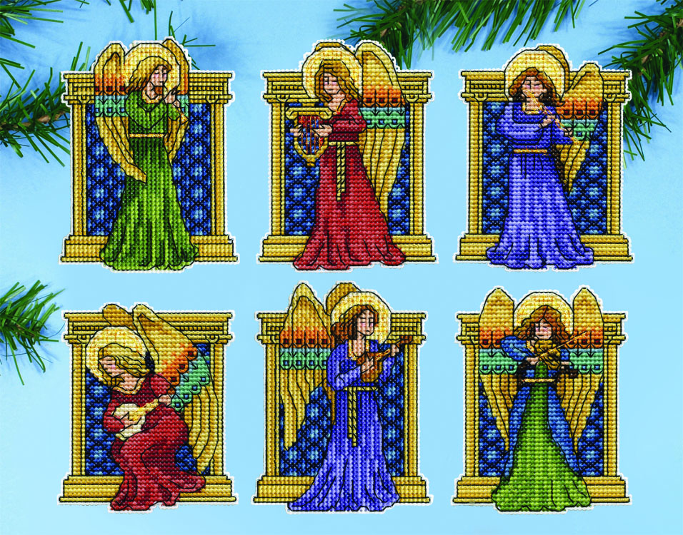 Medieval Angels Plastic Canvas Ornament Kit